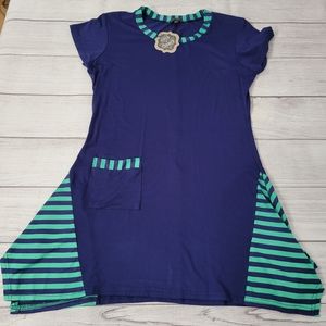 NWT Coco and Carmen tunic, blue and green. Size s/m.